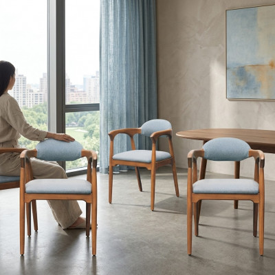 Eetkamer set 4x stoel set stoelen leuning set eetgroep meubelgroep