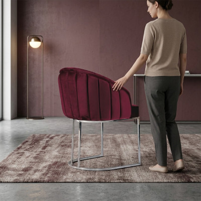 Moderne fauteuil stoel 1x eetkamer tv-lounge gestoffeerde stoel textiel