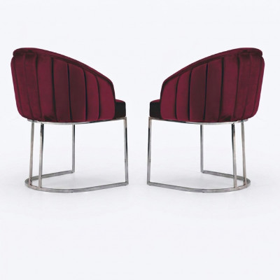 Ontwerper Metalen Stof Beklede Stoelen Horeca Eetkamer Modern 2x Fauteuil