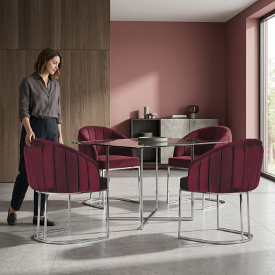 Eetkamer 4 x stoel ontwerp gestoffeerde zit stoelen set fauteuil lounge