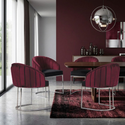 Eetkamer 4 x stoel ontwerp gestoffeerde zit stoelen set fauteuil lounge
