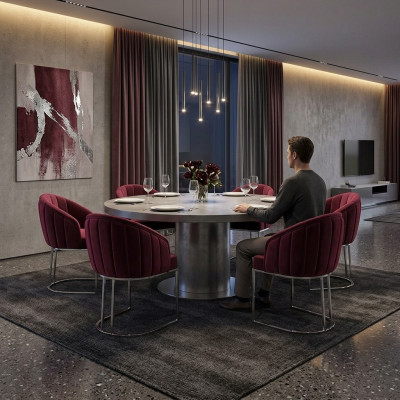 Meubelstuk 6x Stoelen Gestoffeerd Hotel Textiel Nieuw Stoel Set Groep Stoelen
