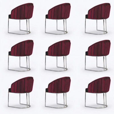 Garnituur Stoelen Bekleding Armleuning Ontwerp Hout Groep Nieuw Eetkamer 8 Stoel