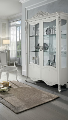 Vitrine Wit Glazen Kast Design Klassieke Kast Luxe Houten Meubels Vitrines Nieuw