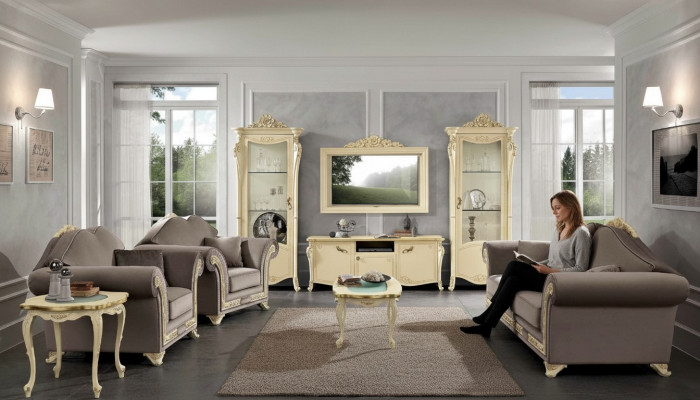 Woonkamerset Bankstel Hout Woonkamer Klassiek Ontwerp Italië Set 9-delig. -> Woonkamerset Bankstel Hout Woonkamer Klassiek Ontwerp Italië Set 9-delig.