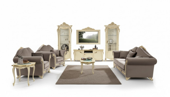 Woonkamerset Bankstel Hout Woonkamer Klassiek Ontwerp Italië Set 9-delig. -> Woonkamerset Bankstel Hout Woonkamer Klassiek Ontwerp Italië Set 9-delig.