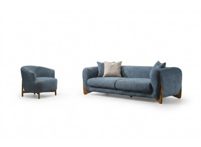 Woonkamer Klassieke bankstel 3-zits Italiaanse stijl Nieuwe fauteuil 2-delig.