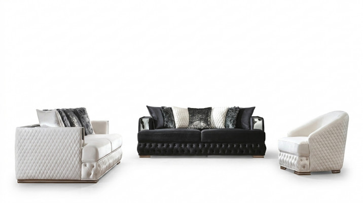 Chesterfield Luxe Bankstel Beklede Meubels 3+3+1 Woonlandschap