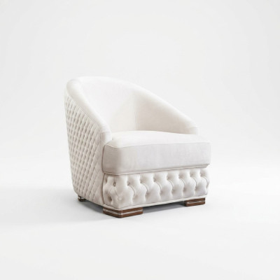 Fauteuil 1-zits Wit Chesterfield Relax Italiaanse Meubels Inrichting