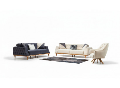 Luxe bankstel Zachte bank Textielstoffen bankstel Set 3-zits meubels