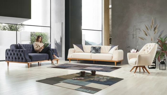 Fauteuil Beige 1-zits Woonkamer Klassiek Design Chesterfield