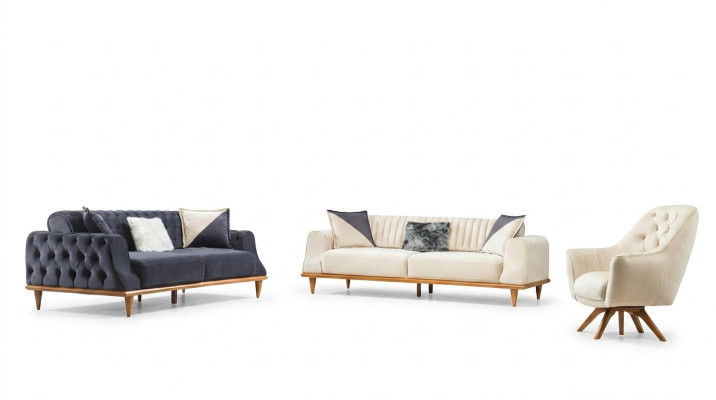 Fauteuil Beige 1-zits Woonkamer Klassiek Design Chesterfield