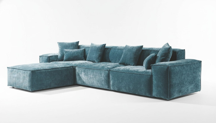 Hoekbank Blauw Woonkamer Elegante Woonhoek Design Meubels Hoekbank