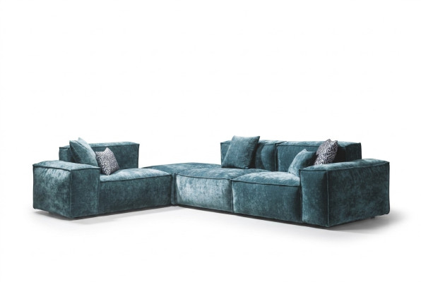 Hoekbank L-vorm Blauw woonlandschap Designbank Meubels Bank Bank