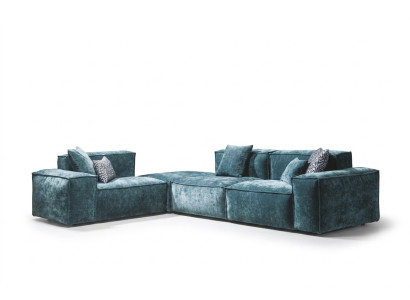 Hoekbank L-vorm Blauw woonlandschap Designbank Meubels Bank Bank