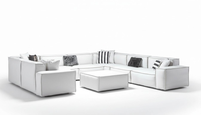 Hoekbank U-vorm Wit Woonlandschap Bank Bekleding Hoekbankbank Bank