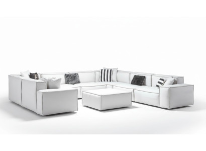 Hoekbank U-vorm Wit Woonlandschap Bank Bekleding Hoekbankbank Bank