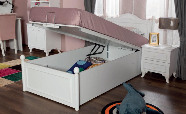 Kinderkamer Hout Jeugdkamer Bed Nachtkastje Modern Design Meubels Nieuw 2-delig.