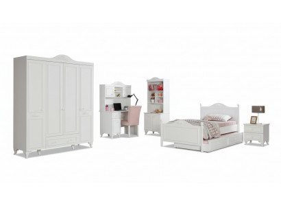 Kinderkamer Hout Jeugdkamer Bed Nachtkastje Modern Design Meubels Nieuw 2-delig.