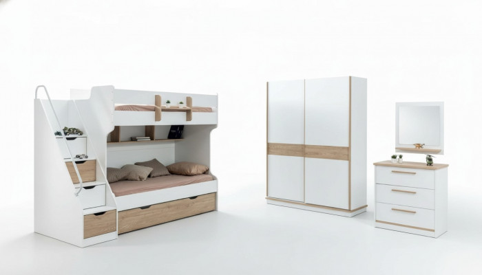 Ontwerp kledingkast zweefdeurkast slaapkamer kasten hout wit bruin