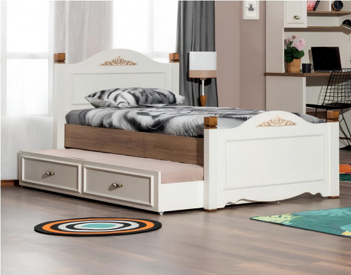 Modern slaapkamer jeugdkamer set Bed Nachtkastje Boekenkast Tafel 5-delig.