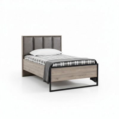 Loft Design Bedden Slaapkamer Bed Hout met Gestoffeerd Hoofdeinde Bedframe Nieuw