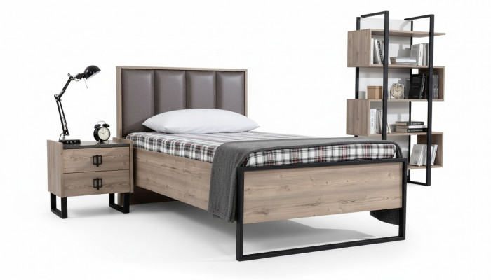 Loft Nachtkastje Bruin Design Modern Bijzettafel Tafel Slaapkamer Tafels Nieuw