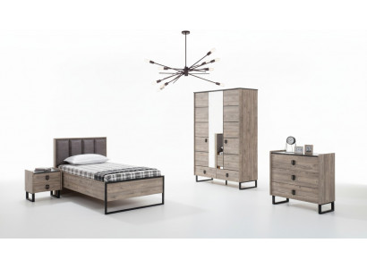 Kinderkamer set Kinderbed Nachtkastje Kledingkast Commode Slaapkamer Nieuw