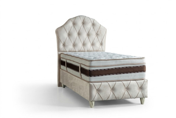 Bed wit Eenpersoonsbed Slaapkamer Boxspringbed Chesterfield Stijl Bedden