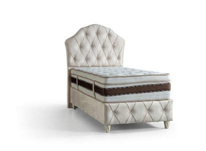Bed wit Eenpersoonsbed Slaapkamer Boxspringbed Chesterfield Stijl Bedden