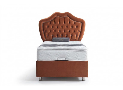 Bed Bruin Eenpersoons boxspring Bedden Luxe Slaapkamer Chesterfield