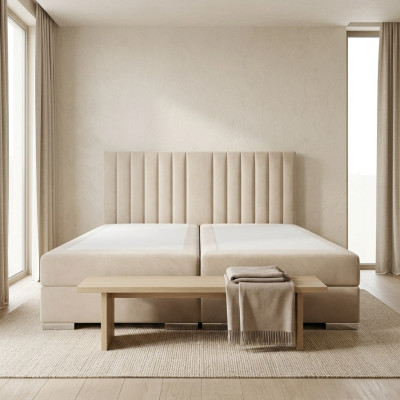 Comfortabel en functioneel bed is gemaakt van hoogwaardig materiaal in een moderne stijl.