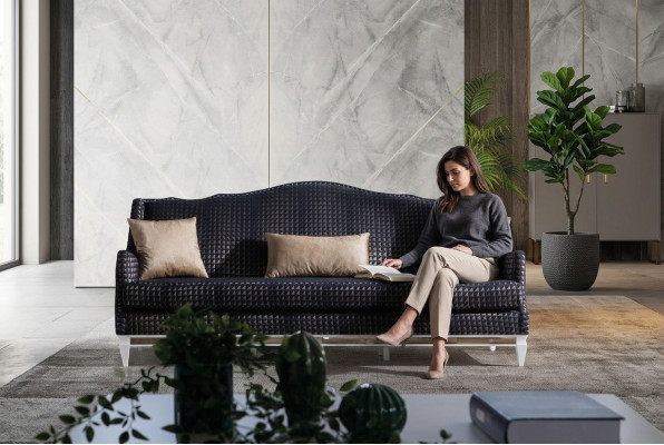 Designer Bankstel 3-zits Woonkamerbanken Grijze Bankstellen Luxe Stoffen Bankstellen Nieuw