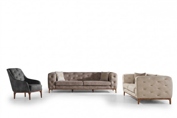 Chesterfield Design Bank Beklede Banken Moderne Bankstel 3+3+1 Set
