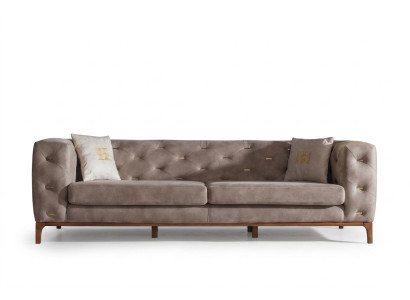 Sofa bank 3-zits bekleding woonkamer banken designmeubilair Taupe luxe