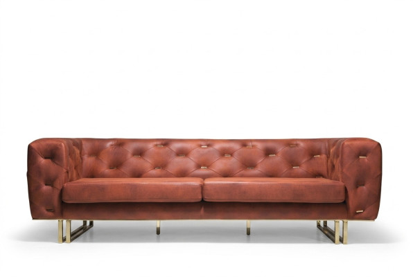 Chesterfield Textiel Stof Bankstel Elegant Ontwerp Klassiek Meubilair Bruin 3-Zits