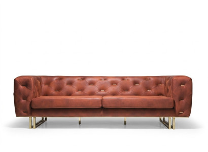 Chesterfield Textiel Stof Bankstel Elegant Ontwerp Klassiek Meubilair Bruin 3-Zits