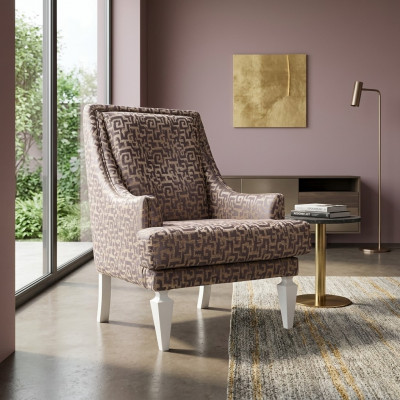 Bruine woonkamer fauteuil Ontwerper hotelstoel Lounge meubilair met één zitplaats