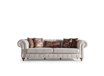 Bankstellen Stof Modern Bank 3-zits Bankstellen Ontwerp Bank Bekleding Beige