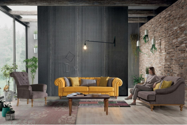 Elegante bankstel set ontworpen door designer driezitter luxe fauteuil bankstel 3 delen.