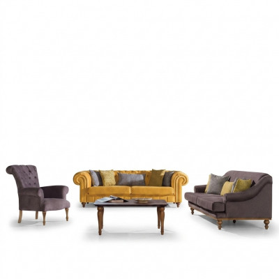 Elegante bankstel set ontworpen door designer driezitter luxe fauteuil bankstel 3 delen.