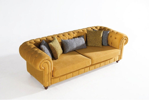 Sofa Bank Beklede Banken Design Meubels 3-Zits Driepersoons Chesterfield