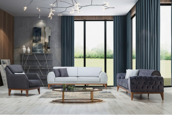 Moderne bankstel ontwerper driezitter fauteuil luxe 3-zits fauteuil