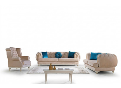 Beige bankstel 3+2+1 zits luxe gestoffeerde bankstellen Stijlvolle meubels
