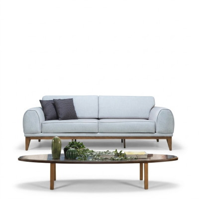 Grijze luxe sofa ontwerper 3-zits bank woonkamer 3-zits leren bankstellen