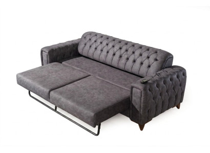 Driepersoonsbank 3-zitsbank Fauteuils Stof Bank Meubels Textiel Kleur Grijs