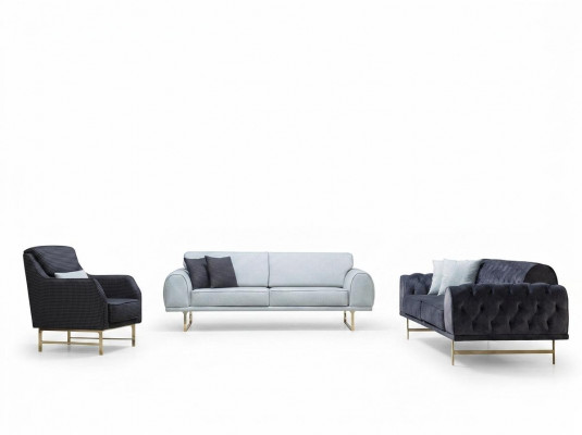 Zwart-witte bankstel 3+3 zits Stijlvolle eenzitter fauteuil Banken