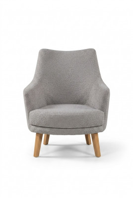 Ontwerp fauteuil 1-zits Moderne Comfortabele leunstoel Hout Grijs Meubels