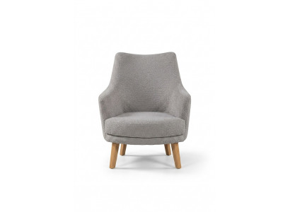 Ontwerp fauteuil 1-zits Moderne Comfortabele leunstoel Hout Grijs Meubels