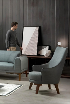 Moderne fauteuil met één zitplaats, ontwerp fauteuil, gestoffeerde meubels voor de woonkamer.